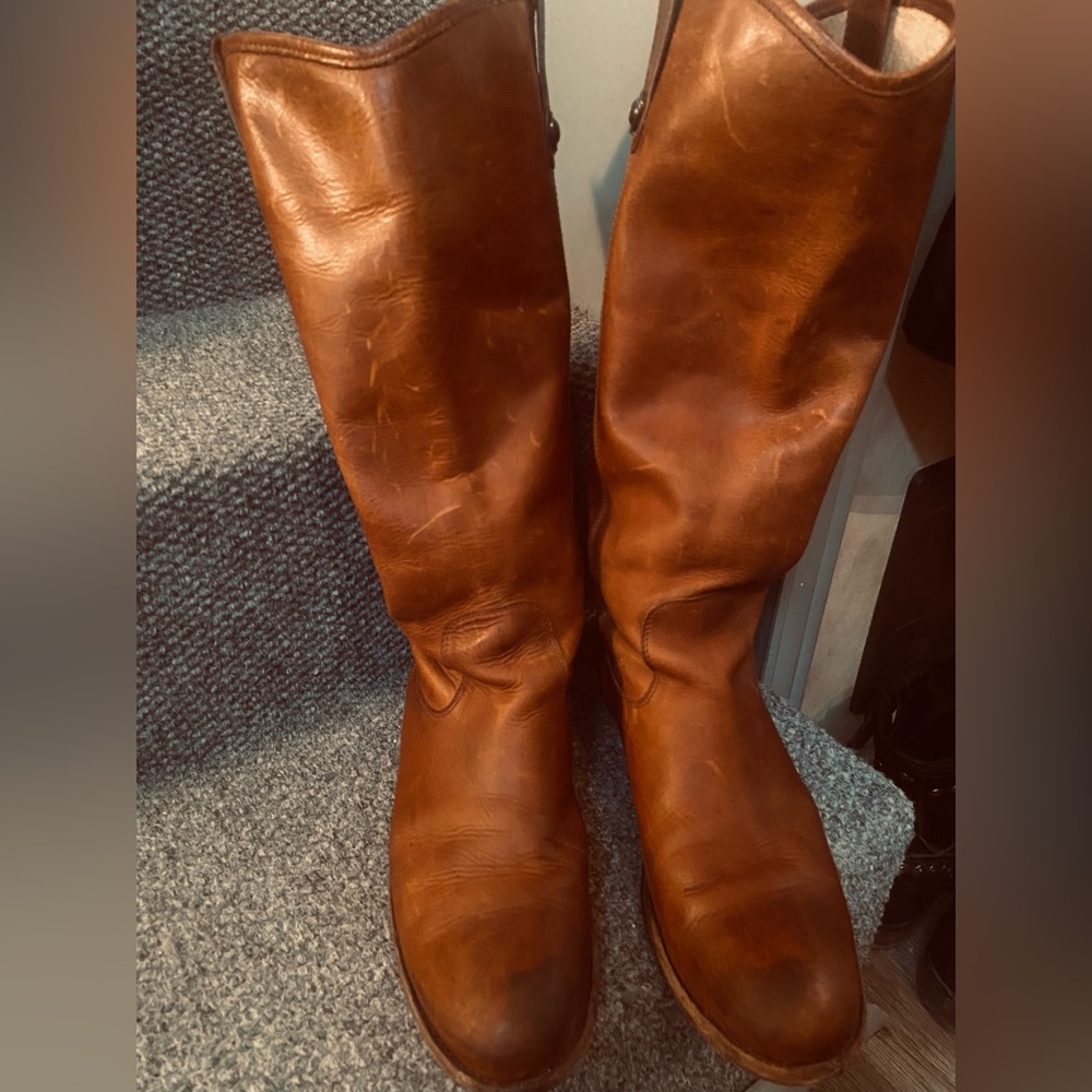 Brown Leather Knee-High Boots